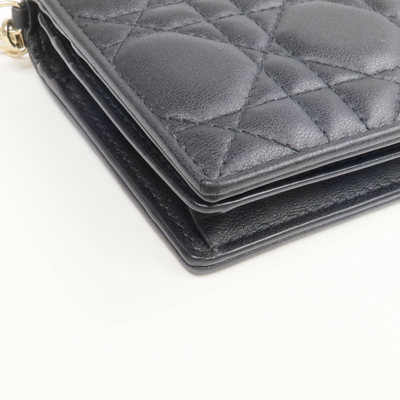 Dior 羊皮皮革Mini Lady Dior Gardenia Wallet金扣錢包-7