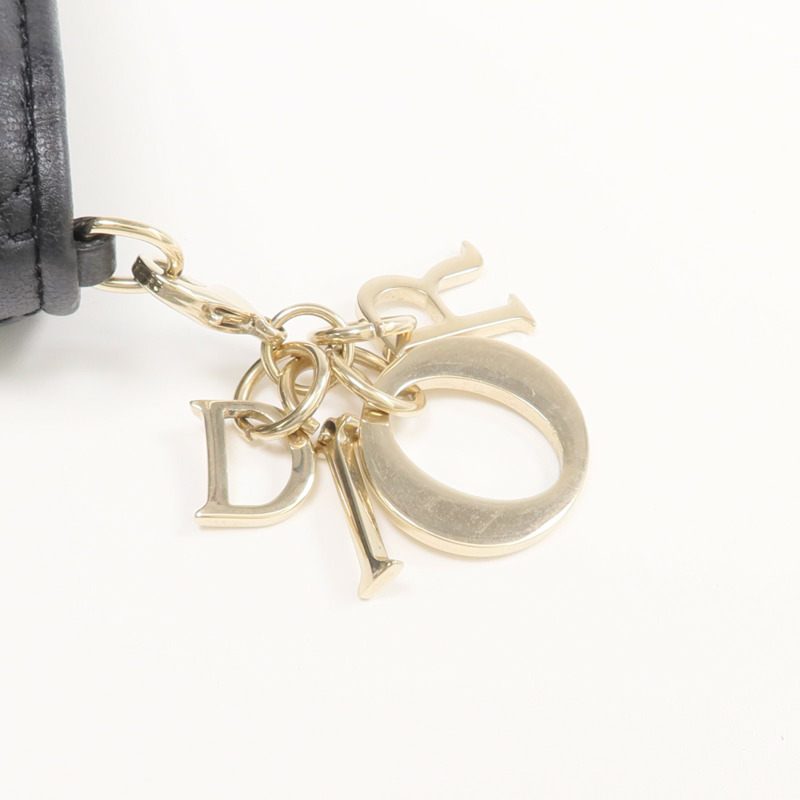 Dior 羊皮皮革Mini Lady Dior Gardenia Wallet金扣錢包-14