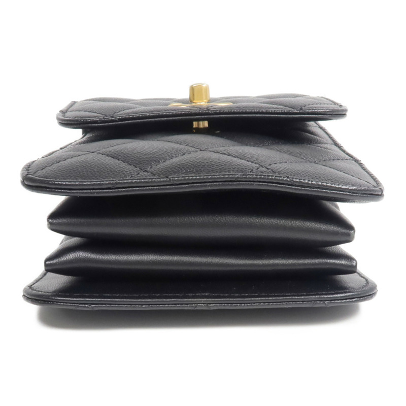 CHANEL 牛皮皮革Phone Holder金扣手挽肩背兩用袋-3