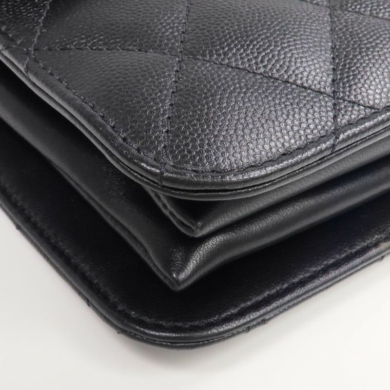 CHANEL 牛皮皮革Phone Holder金扣手挽肩背兩用袋-6