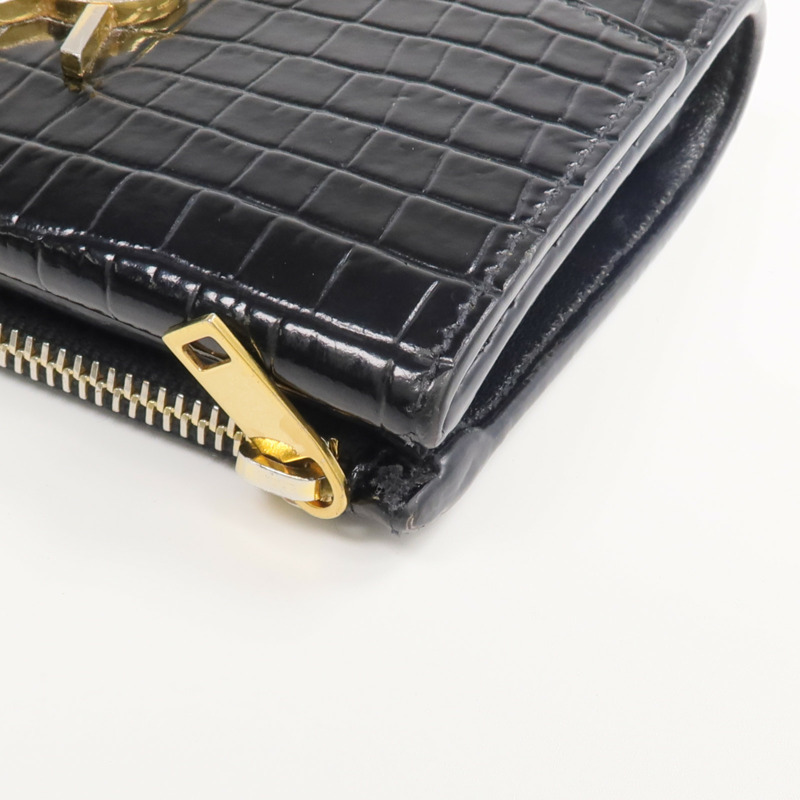 YVES SAINT LAURENT 牛皮皮革Uptown Compact Wallet金扣錢包-11