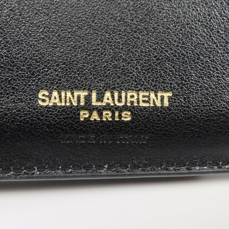 YVES SAINT LAURENT 牛皮皮革Uptown Compact Wallet金扣錢包-13