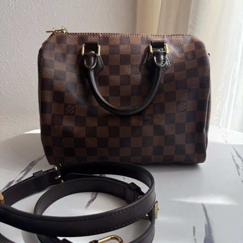 Lv speedy 25 卡棋盤波士頓包有背帶