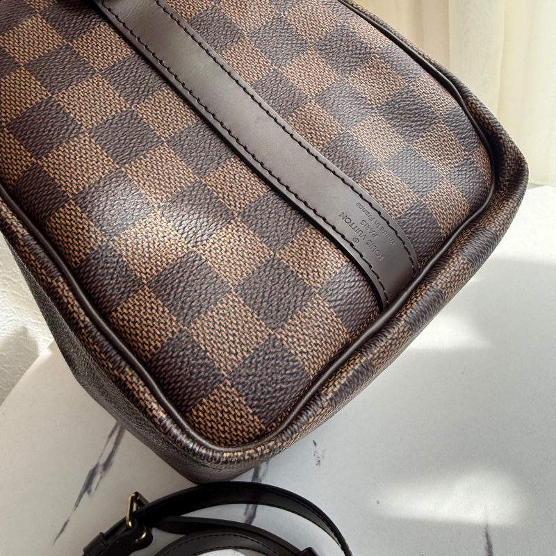 Lv speedy 25 卡棋盤波士頓包有背帶-6