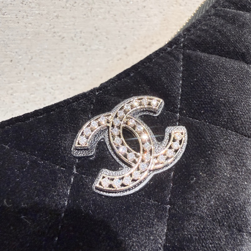 Chanel✨絲絨月亮包彎月包鏈條包-24