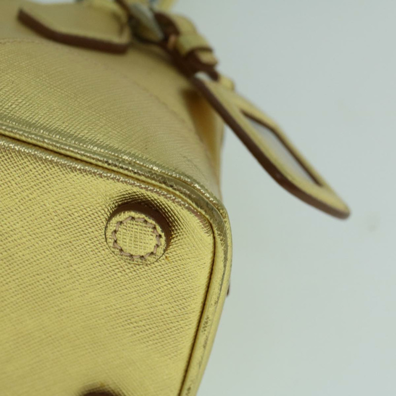 【日本直送】PRADA 手提包 Safiano 皮革 金色 Auth 60231V-15