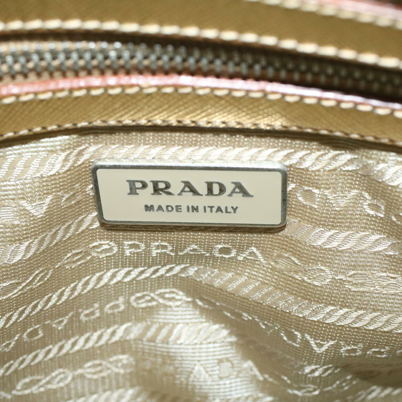 【日本直送】PRADA 手提包 Safiano 皮革 金色 Auth 60231V-19