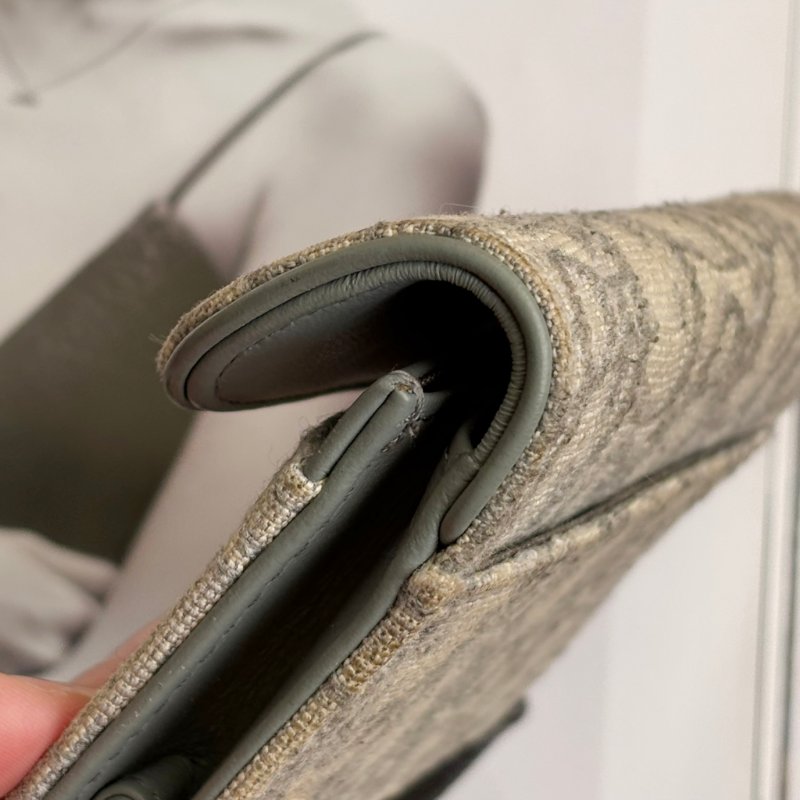 ::Christian Dior:: Dior Saddle Bloom 卡夾灰色Dior Oblique 緹花零錢包 卡包-12