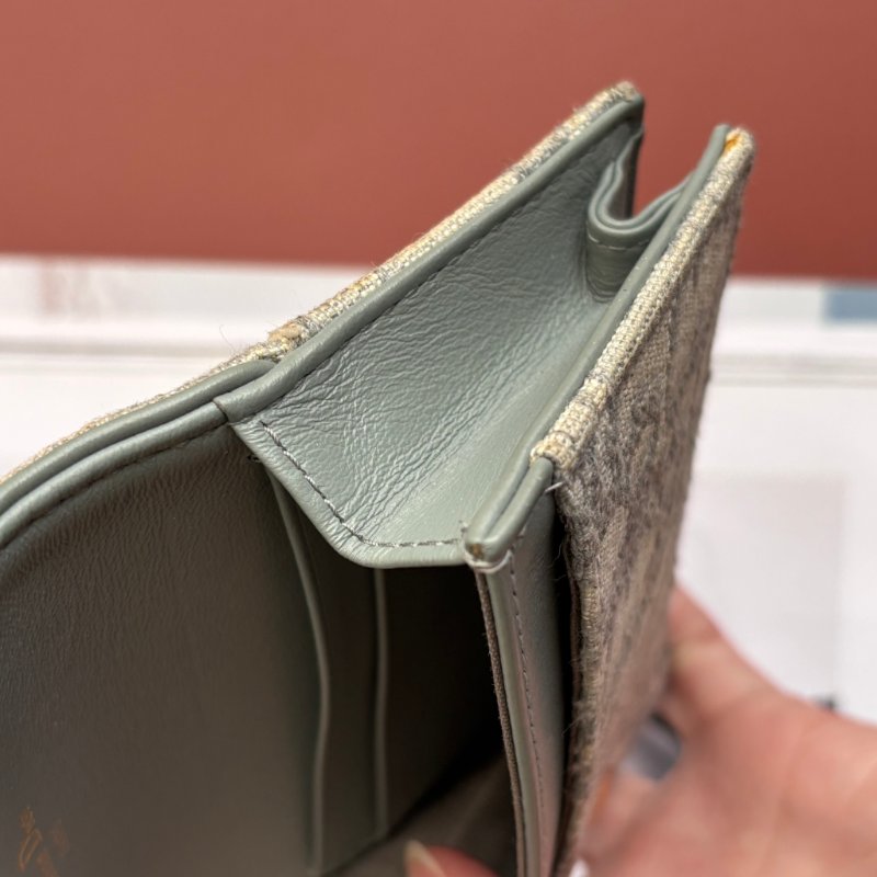 ::Christian Dior:: Dior Saddle Bloom 卡夾灰色Dior Oblique 緹花零錢包 卡包-19