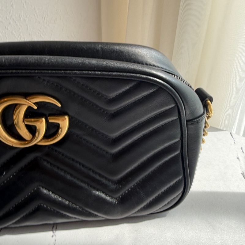 Gucci Marmont 相機包黑金💕🤍❤️-2