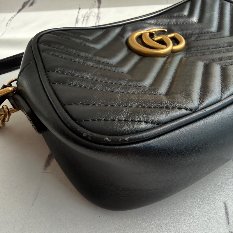 Gucci Marmont 相機包黑金💕🤍❤️-5