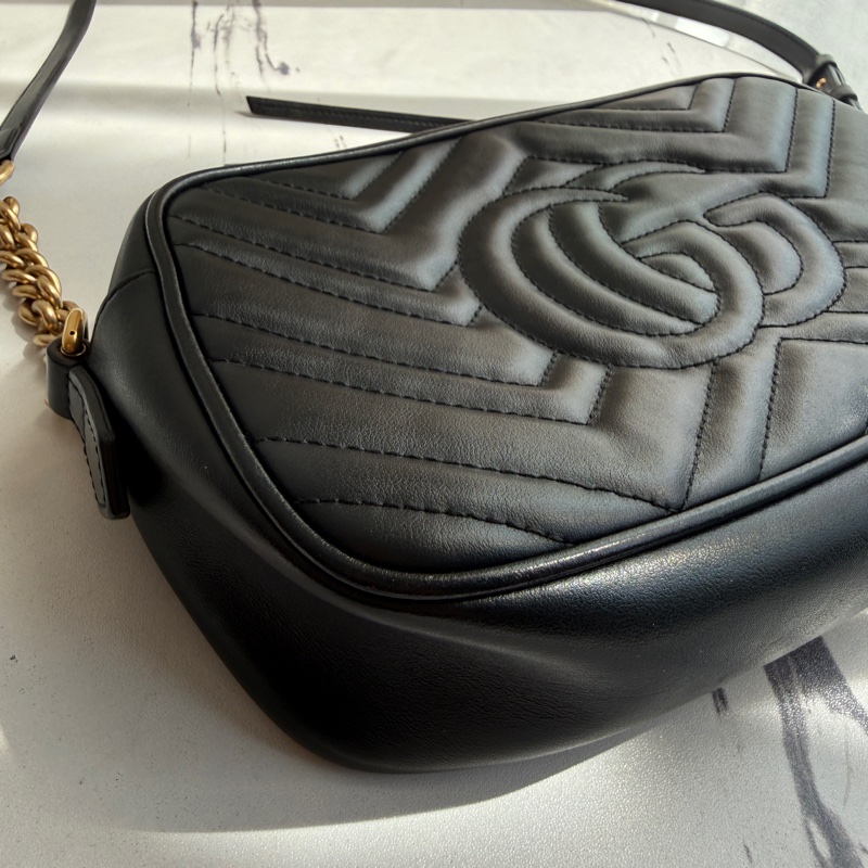 Gucci Marmont 相機包黑金💕🤍❤️-7