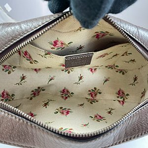 ＊奢華大道國際精品＊【G1827】GUCCI咖啡色 PVC 綠紅綠織帶虎頭相機包 476466-6