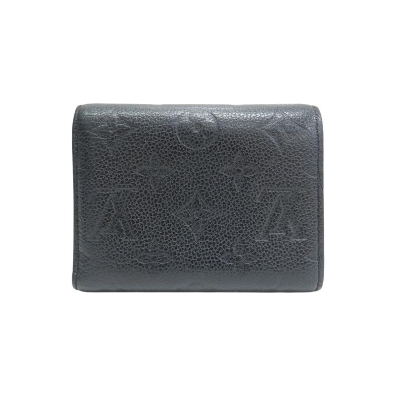 黑色 原花壓紋 牛皮 Victorine 三折短夾【LOUIS VUITTON LV 路易威登】 M64060-1