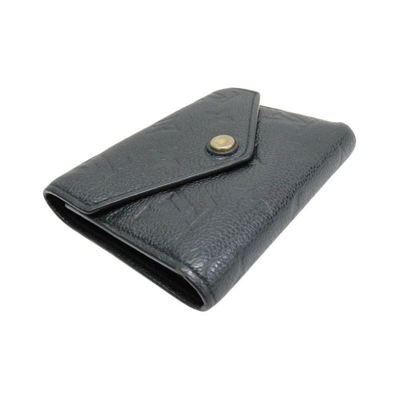 黑色 原花壓紋 牛皮 Victorine 三折短夾【LOUIS VUITTON LV 路易威登】 M64060-2