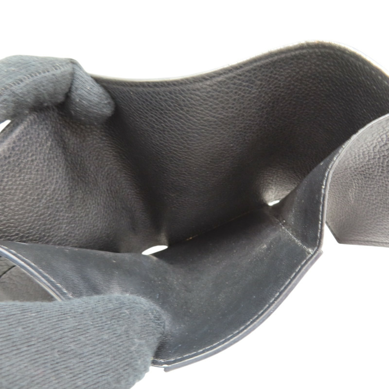 黑色 原花壓紋 牛皮 Victorine 三折短夾【LOUIS VUITTON LV 路易威登】 M64060-5