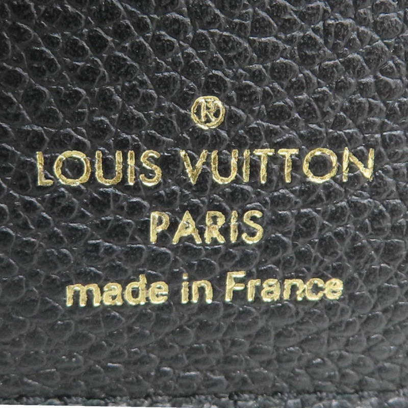 黑色 原花壓紋 牛皮 Victorine 三折短夾【LOUIS VUITTON LV 路易威登】 M64060-6