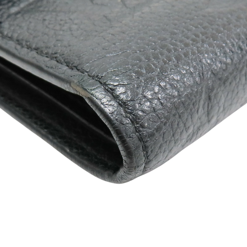 黑色 原花壓紋 牛皮 Victorine 三折短夾【LOUIS VUITTON LV 路易威登】 M64060-7