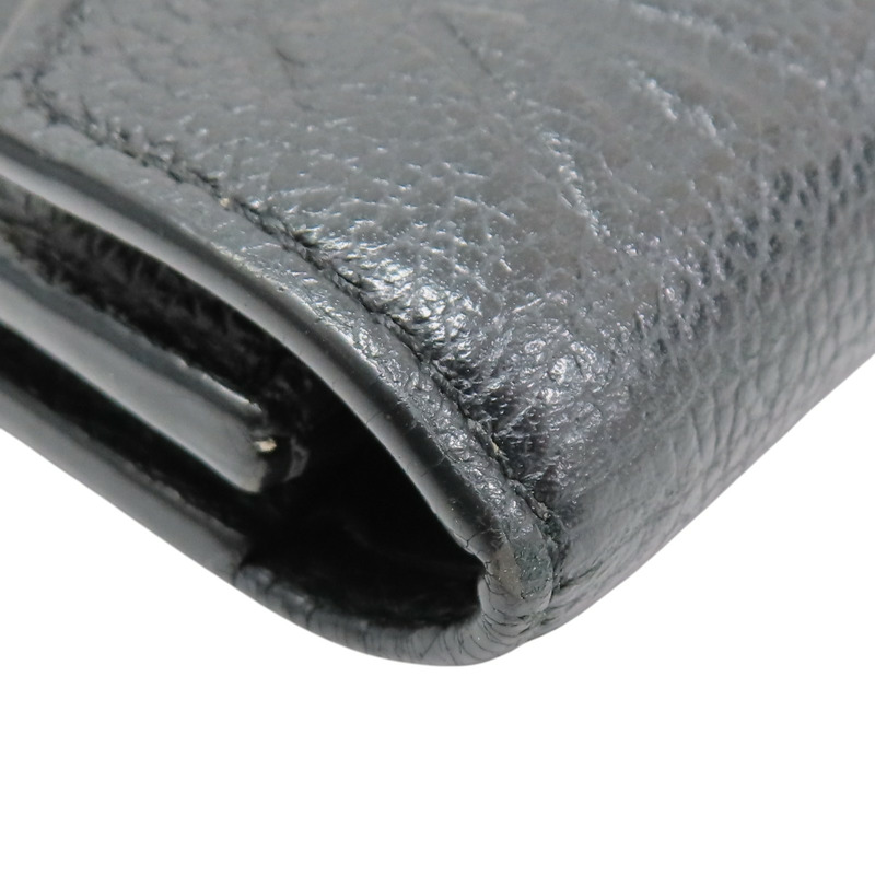 黑色 原花壓紋 牛皮 Victorine 三折短夾【LOUIS VUITTON LV 路易威登】 M64060-9