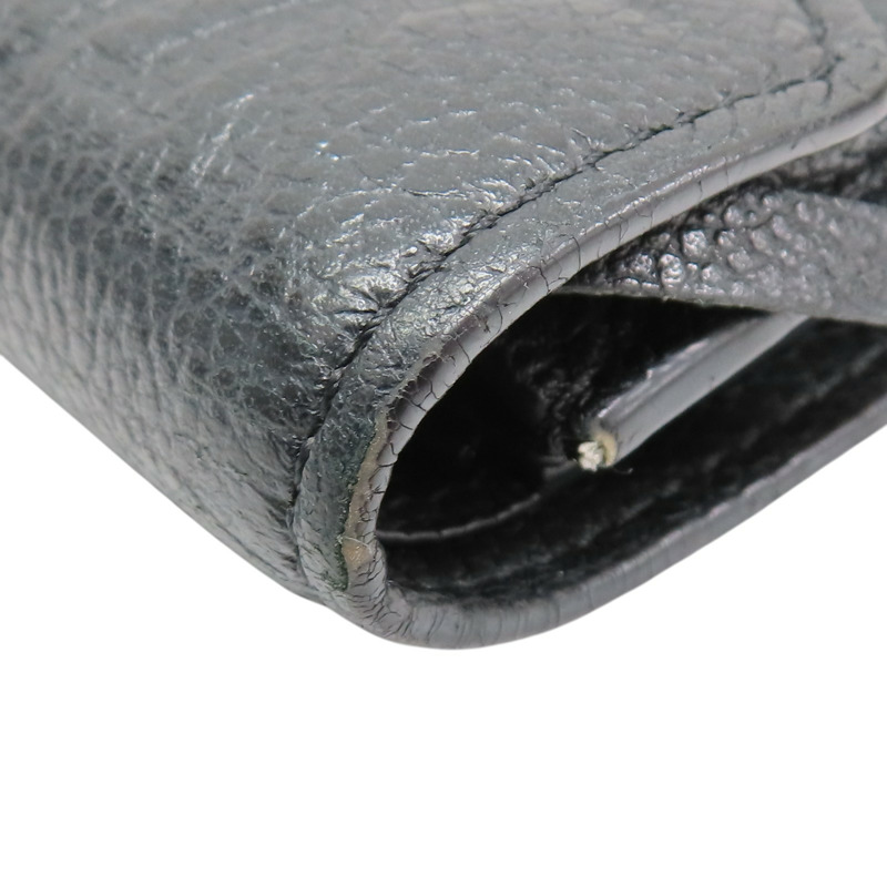 黑色 原花壓紋 牛皮 Victorine 三折短夾【LOUIS VUITTON LV 路易威登】 M64060-10