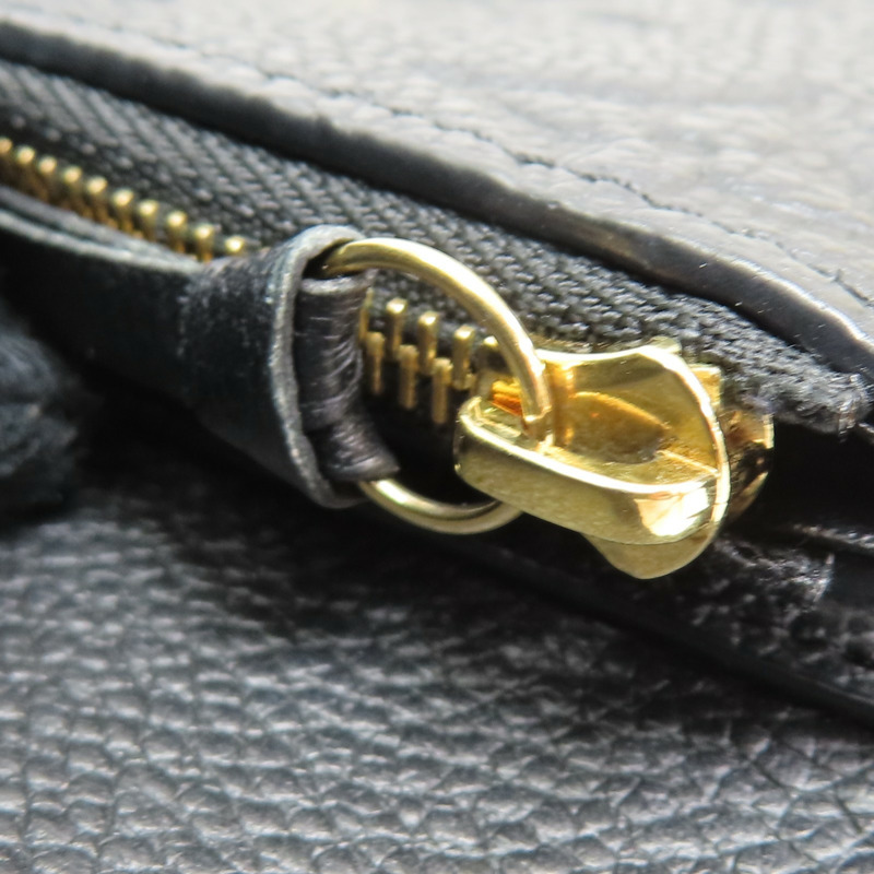 黑色 原花壓紋 牛皮 Victorine 三折短夾【LOUIS VUITTON LV 路易威登】 M64060-13