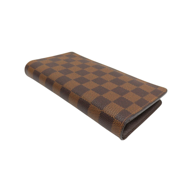 棕色 棋盤格帆布 Brazza 二折長夾【LOUIS VUITTON LV 路易威登】 N60017-3