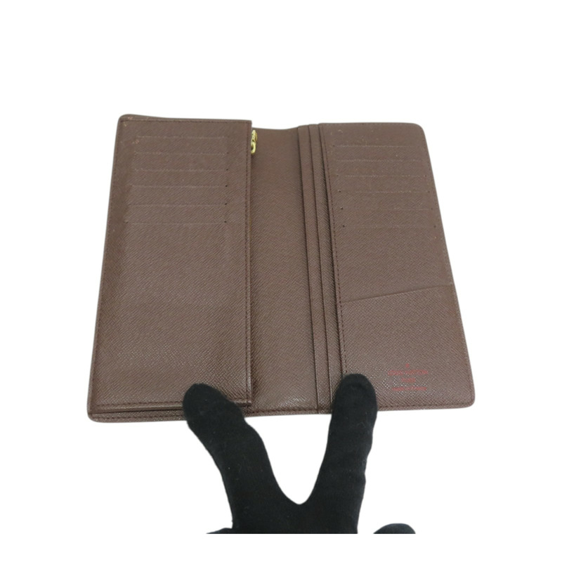 棕色 棋盤格帆布 Brazza 二折長夾【LOUIS VUITTON LV 路易威登】 N60017-4