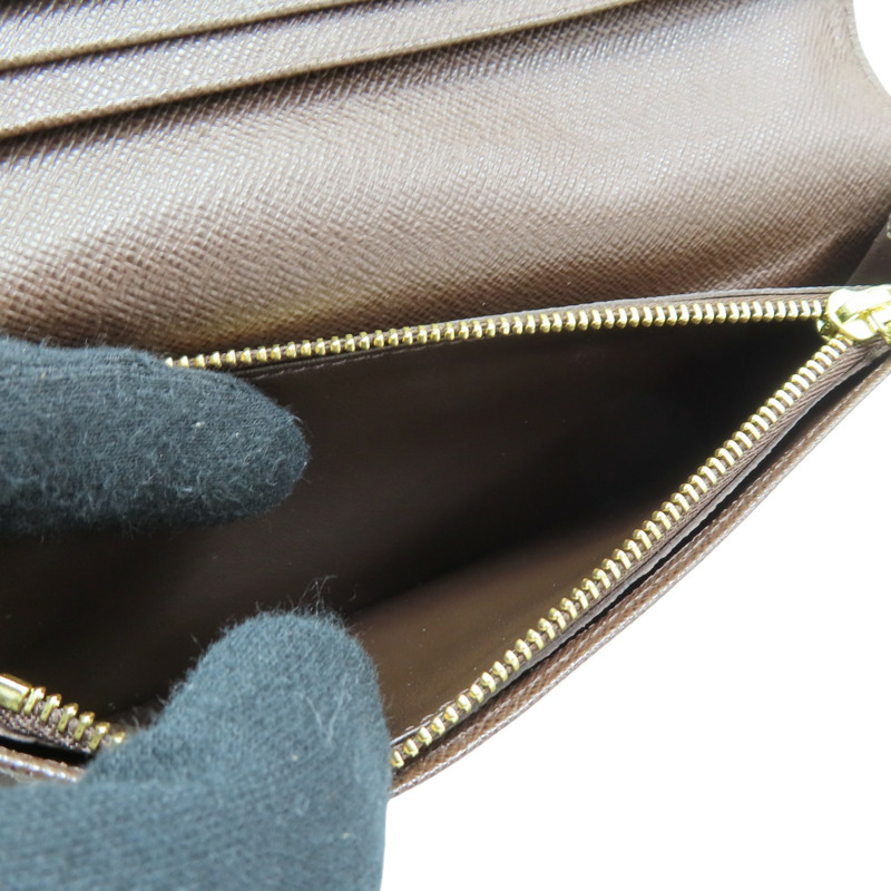 棕色 棋盤格帆布 Brazza 二折長夾【LOUIS VUITTON LV 路易威登】 N60017-7