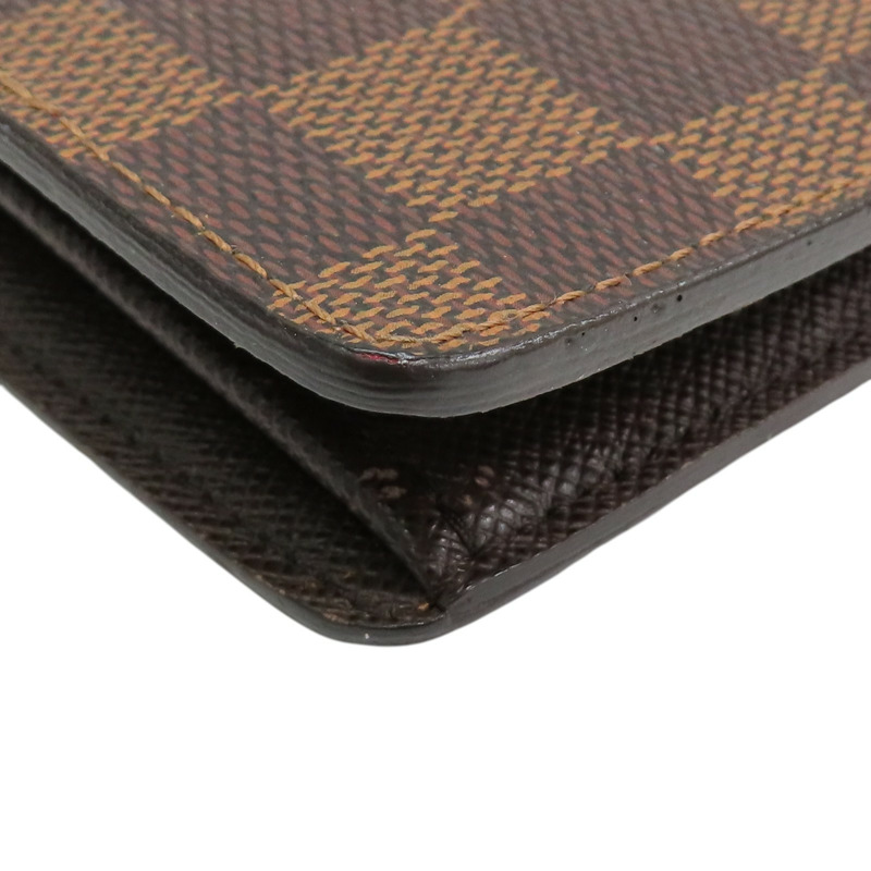 棕色 棋盤格帆布 Brazza 二折長夾【LOUIS VUITTON LV 路易威登】 N60017-12