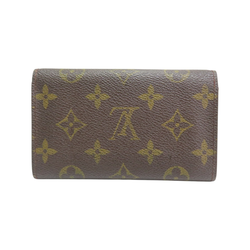 棕色 原花帆布 Tresor 扣式中夾【LOUIS VUITTON LV 路易威登】 M61735-1