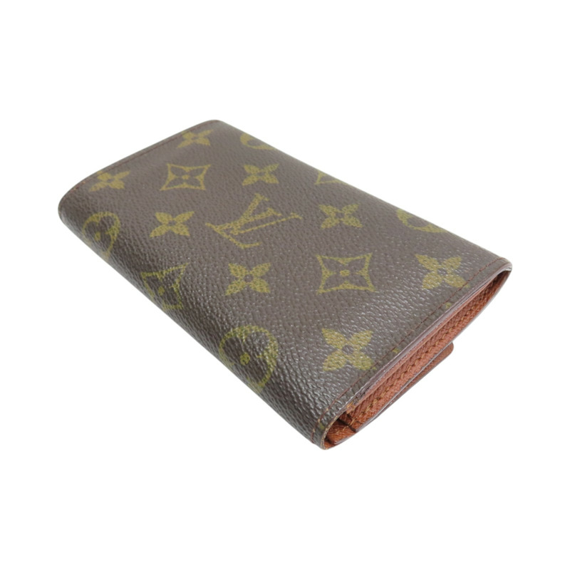 棕色 原花帆布 Tresor 扣式中夾【LOUIS VUITTON LV 路易威登】 M61735-3