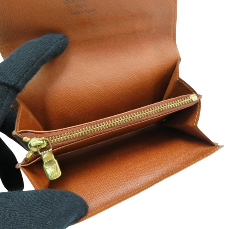 棕色 原花帆布 Tresor 扣式中夾【LOUIS VUITTON LV 路易威登】 M61735-4