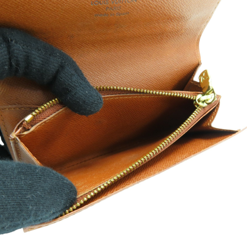 棕色 原花帆布 Tresor 扣式中夾【LOUIS VUITTON LV 路易威登】 M61735-5