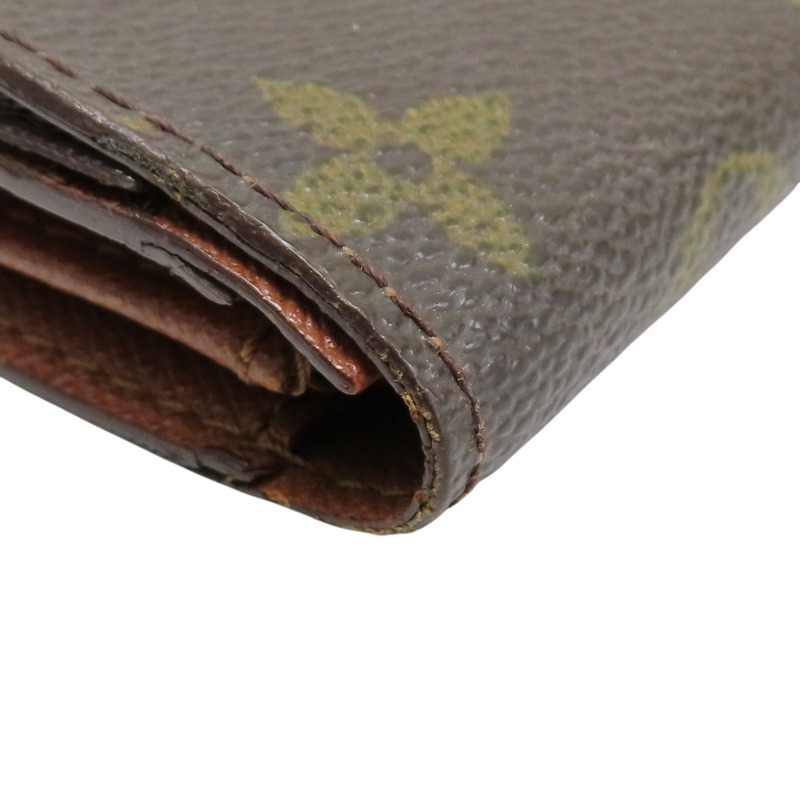 棕色 原花帆布 Tresor 扣式中夾【LOUIS VUITTON LV 路易威登】 M61735-10