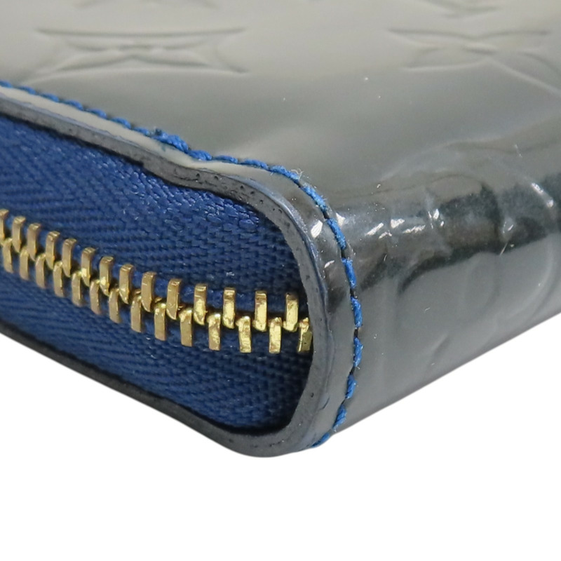 深藍色 漆皮 Zippy 零錢包 變色【LOUIS VUITTON LV 路易威登】 M90048-8