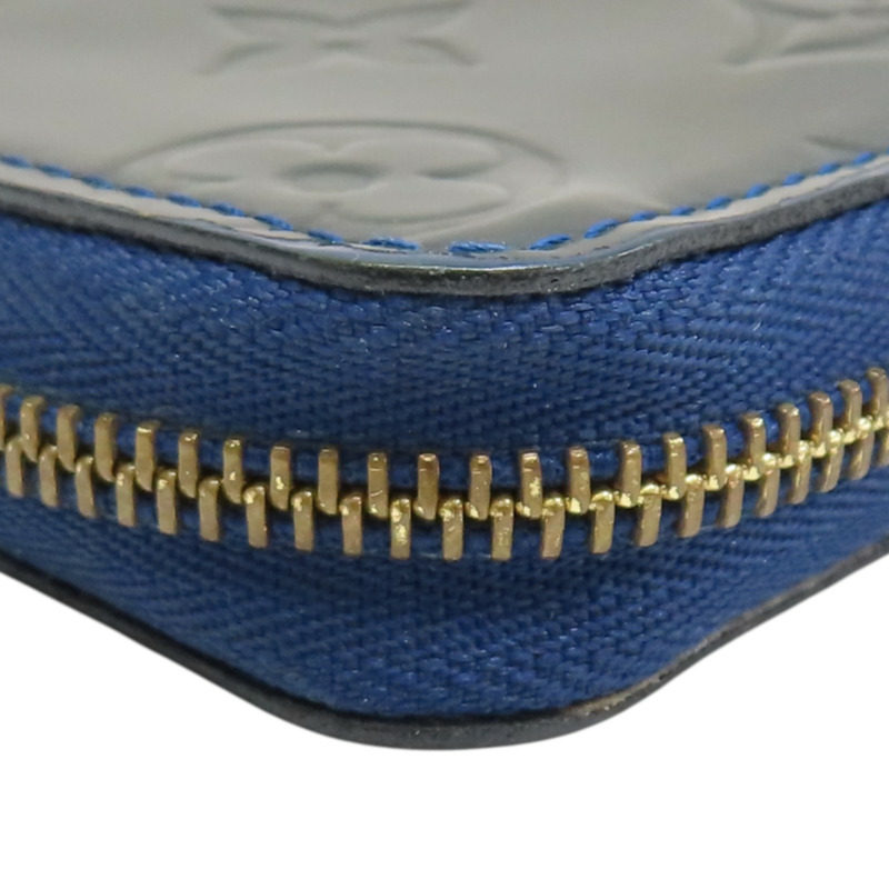 深藍色 漆皮 Zippy 零錢包 變色【LOUIS VUITTON LV 路易威登】 M90048-9