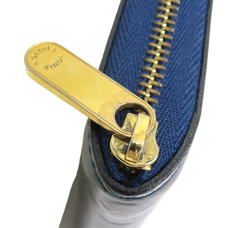 深藍色 漆皮 Zippy 零錢包 變色【LOUIS VUITTON LV 路易威登】 M90048-13
