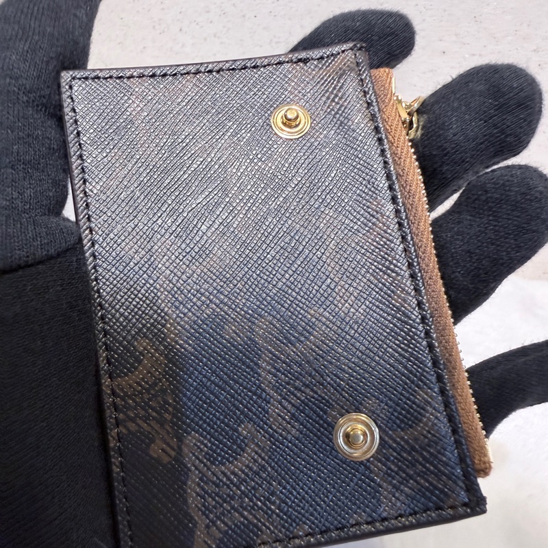 Celine✨可拆式TRIOMPHE標誌印花短款短夾錢包卡包 二合一-16