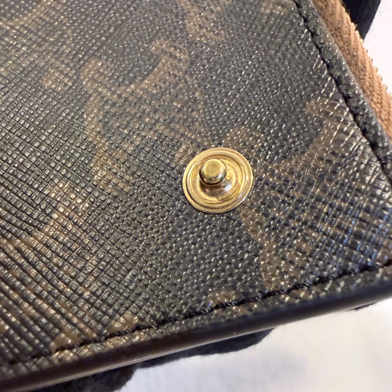 Celine✨可拆式TRIOMPHE標誌印花短款短夾錢包卡包 二合一-17