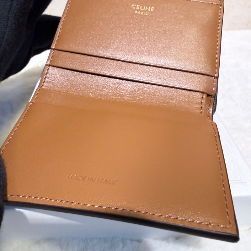 Celine✨可拆式TRIOMPHE標誌印花短款短夾錢包卡包 二合一-31