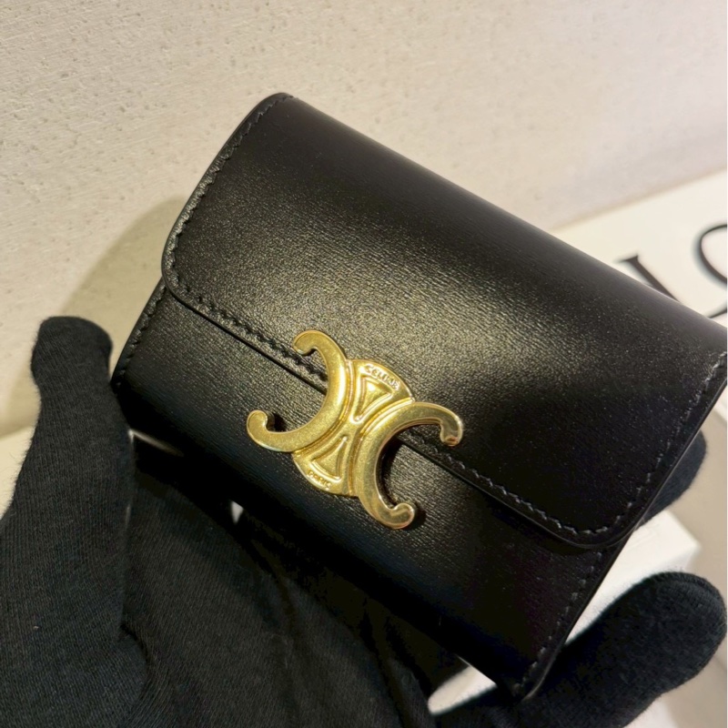 ✨Celine✨可拆式TRIOMPHE標誌印花短款短夾錢包卡包 二合一-7