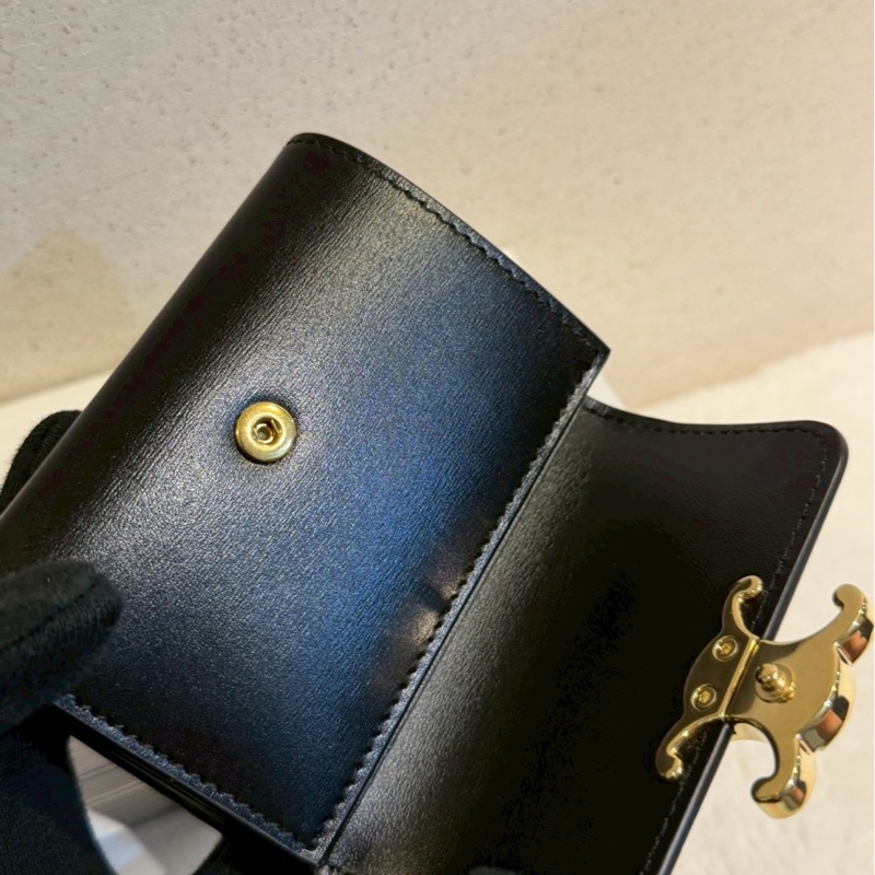 ✨Celine✨可拆式TRIOMPHE標誌印花短款短夾錢包卡包 二合一-11