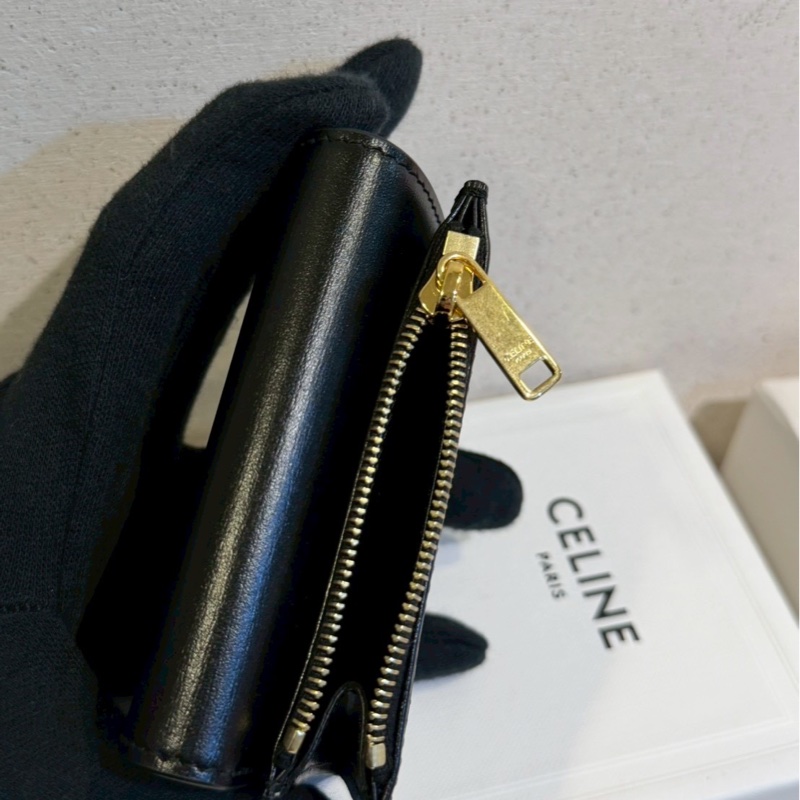 ✨Celine✨可拆式TRIOMPHE標誌印花短款短夾錢包卡包 二合一-16