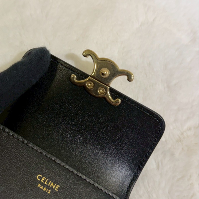 ✨Celine✨可拆式TRIOMPHE標誌印花短款短夾錢包卡包 二合一-17