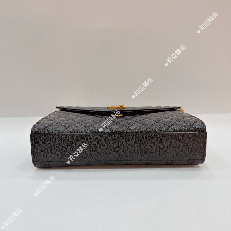 莉亞精品♡ Ysl 黑金信封包 中號 二手美包-2