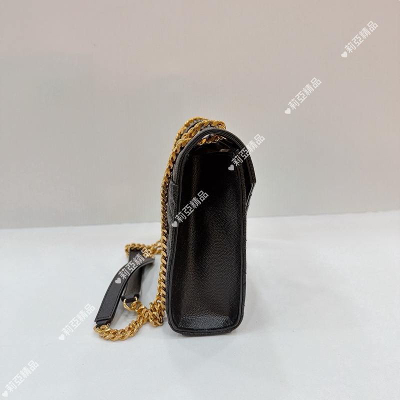 莉亞精品♡ Ysl 黑金信封包 中號 二手美包-3