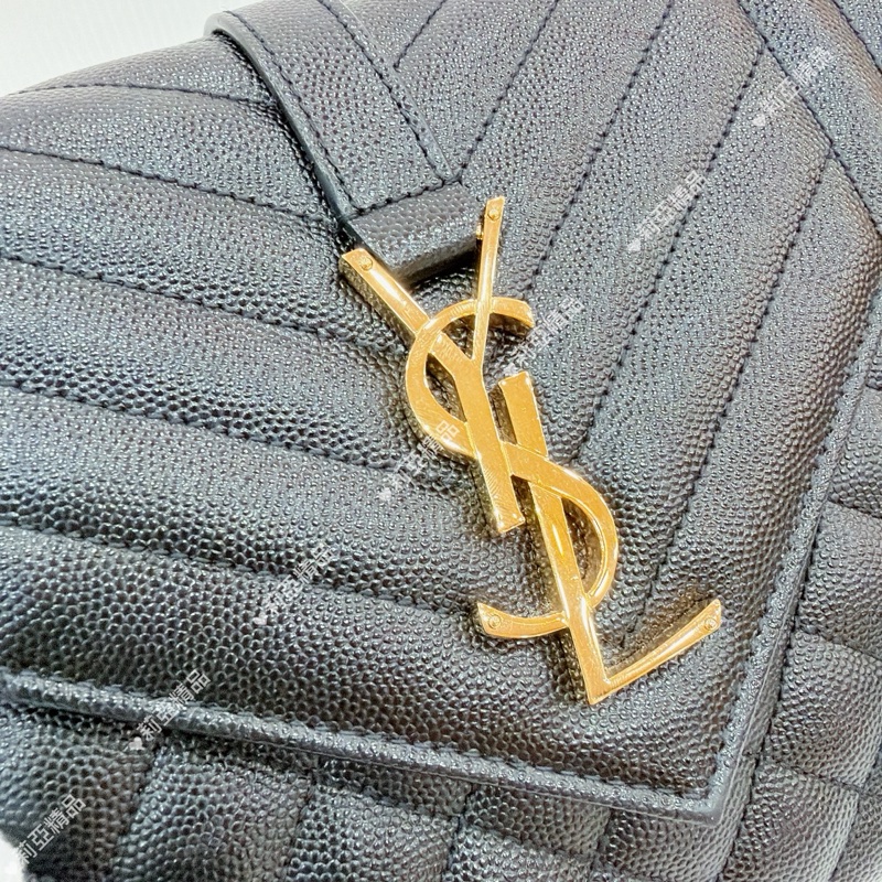 莉亞精品♡ Ysl 黑金信封包 中號 二手美包-5