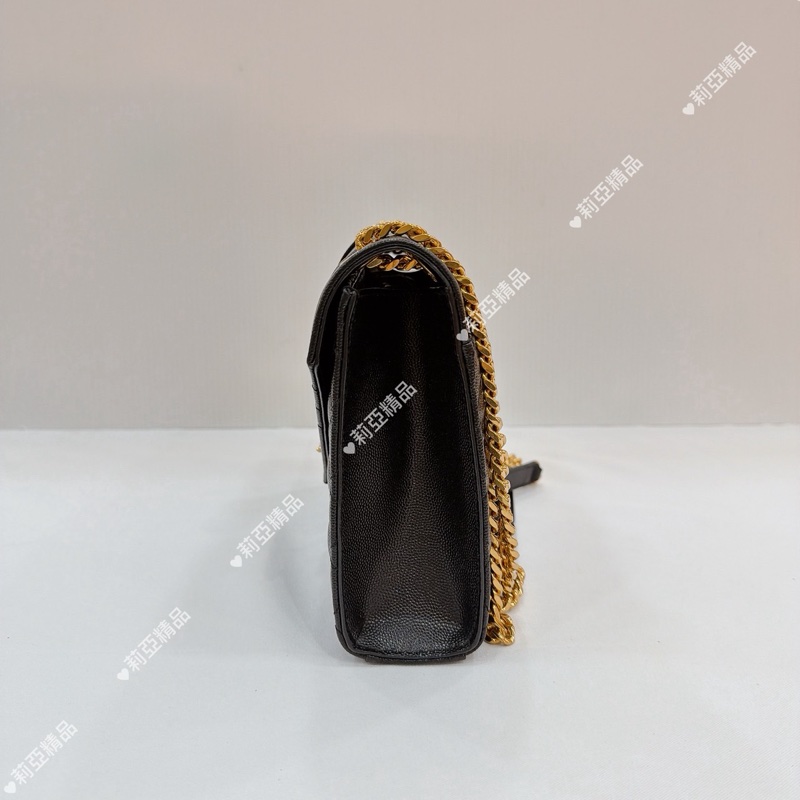 莉亞精品♡ Ysl 黑金信封包 中號 二手美包-6