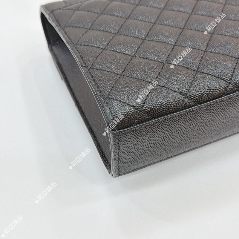 莉亞精品♡ Ysl 黑金信封包 中號 二手美包-7