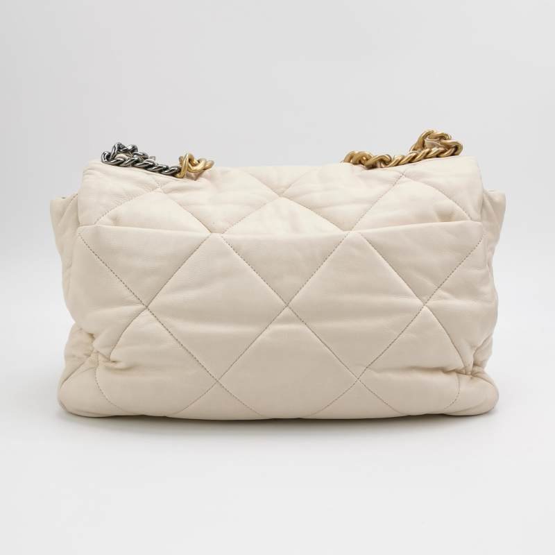 Chanel 19 Bag Maxi皮菱格絎縫穿皮雙C扣斜背包單肩包-4